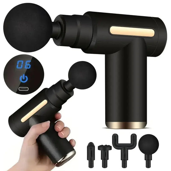 Mini Massage Gun Muscle Massager With 6 Speeds Type-C Charging Portable Electric Handheld Body Massager