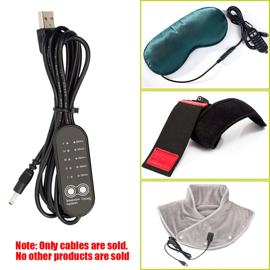 Only Sale Temperature Timing Control Switch Line for Electric Heating Eye Moxa Mask Shoulder Neck Pad Camera Lens Heating Strip