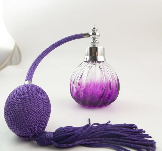 100ml Vintage Stylish Refillable  Empty Glass Perfume Pump Sprayer Bottle Scent with Atomizer Tassels For Elegance Collectible