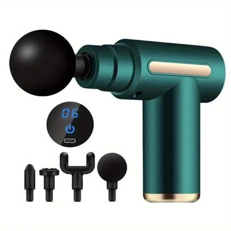 Mini Massage Gun Muscle Massager With 6 Speeds Type-C Charging Portable Electric Handheld Body Massager