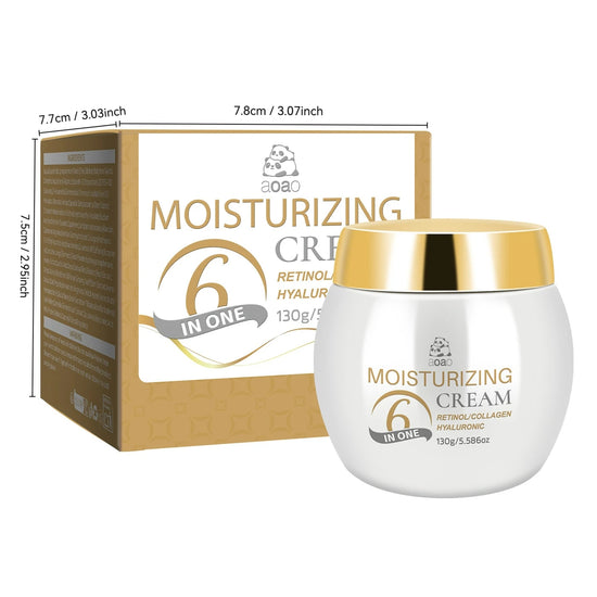 6-in-1 Deep Moisturizing Cream with a lightweight creamy texture for daily use as both day and night cream.
